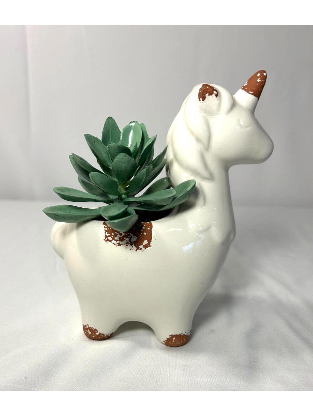 Unicorn Succulent Planter White Red Pink Desktop Holder Bathroom Organizer